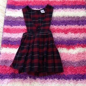 French  toast  plaid uniform dress jumper